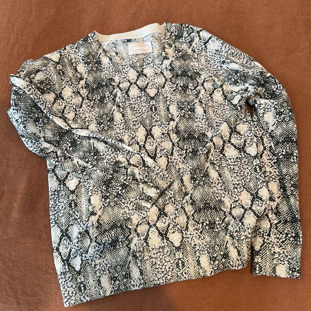 Zadig & Voltaire 100% Cashmere Sweater Snakeskin XS